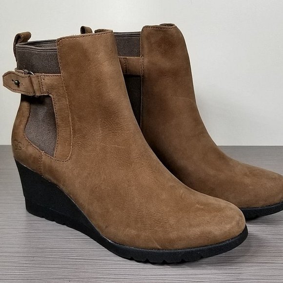 UGG Indra Waterproof Boot, Brown Leather, Womens Size 7.5 / 38.5 - Picture 3 of 10